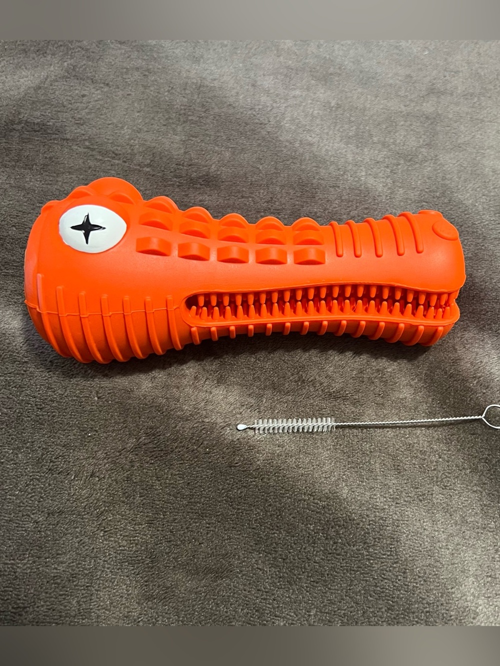 Orange Reptile Silicone Dental Toy for Dogs